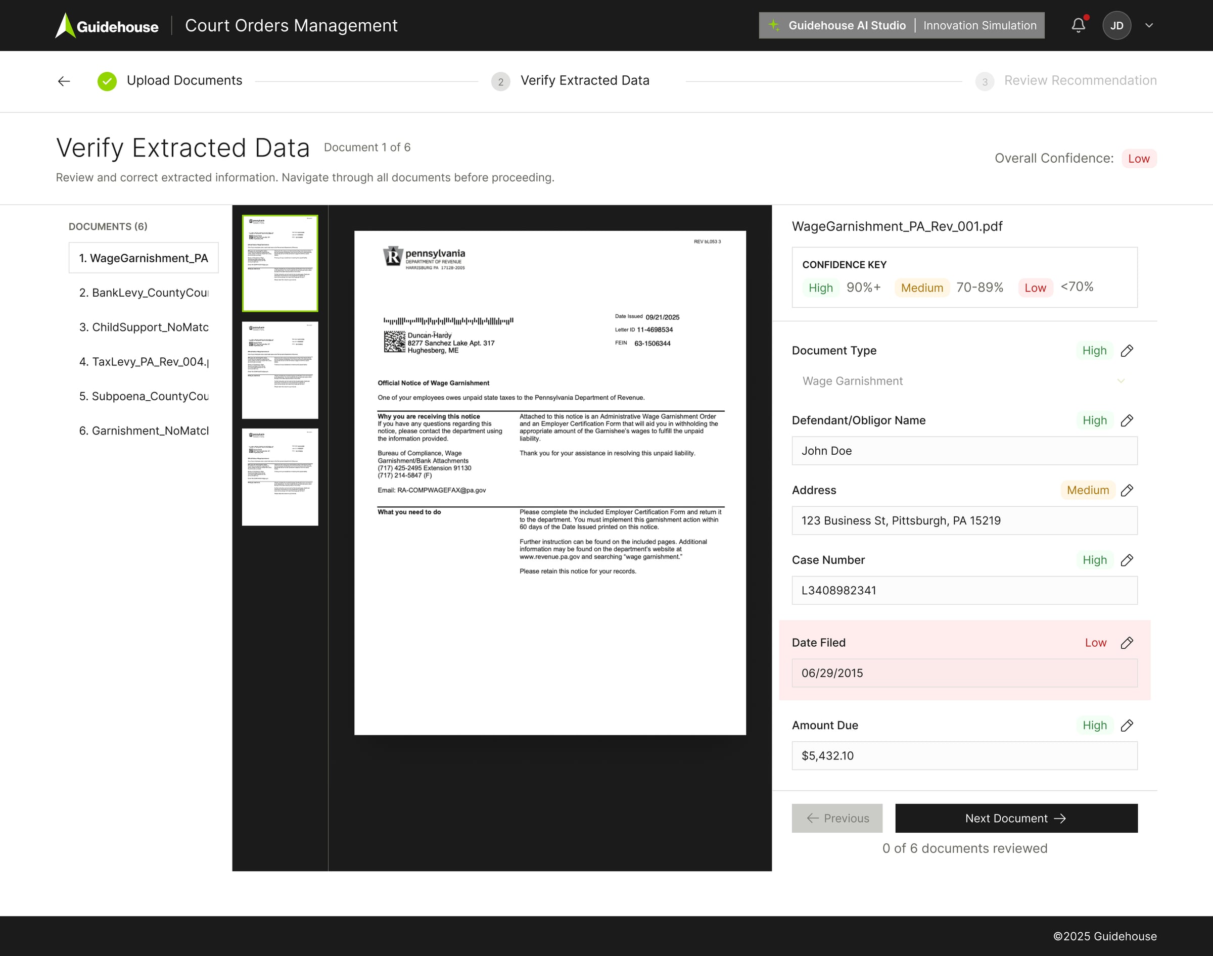 Verify Extracted Data