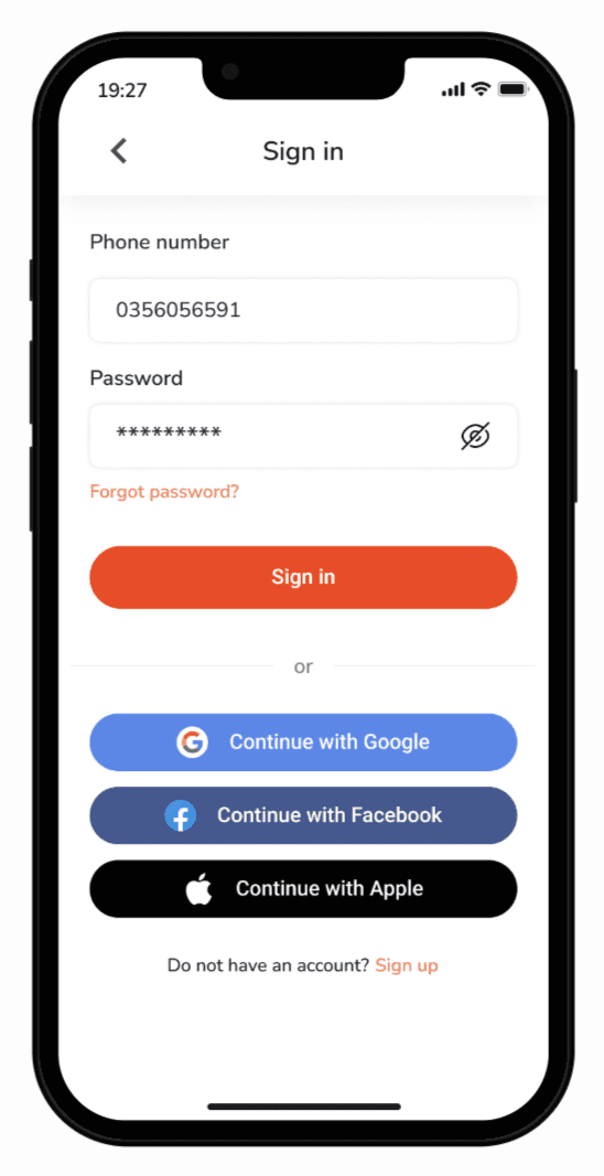 Food delivery app screen 3