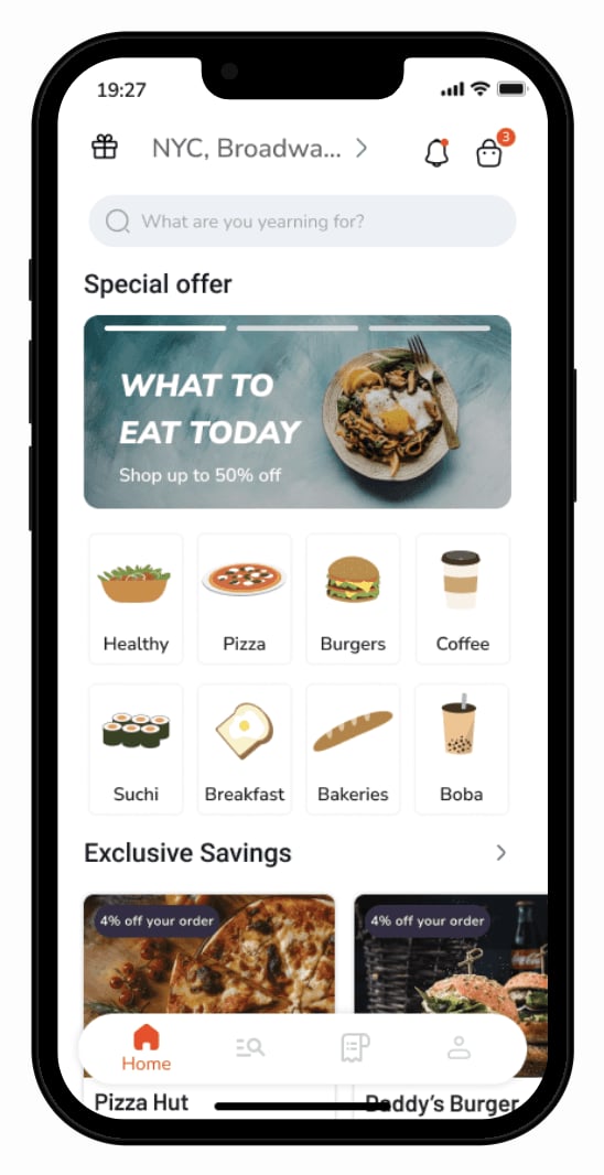 Food delivery app screen 6