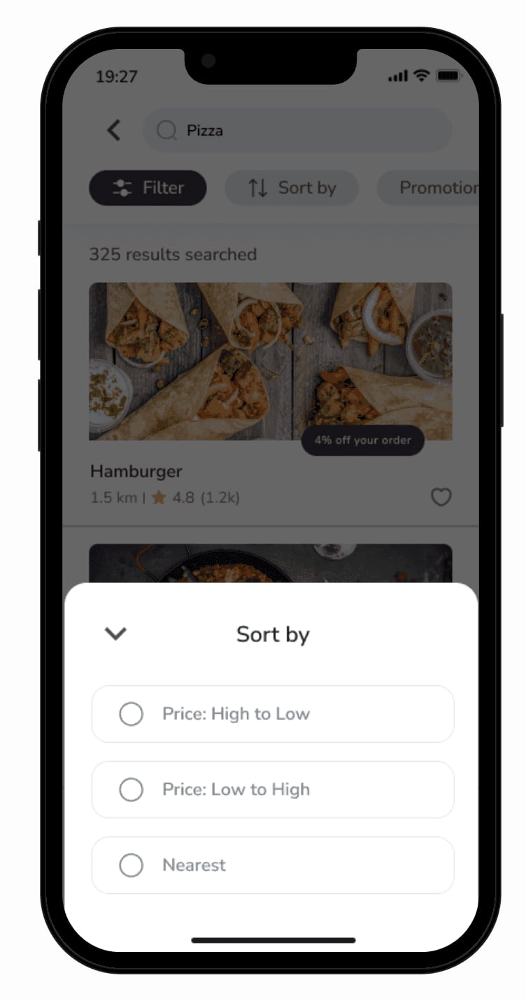 Food delivery app screen 13