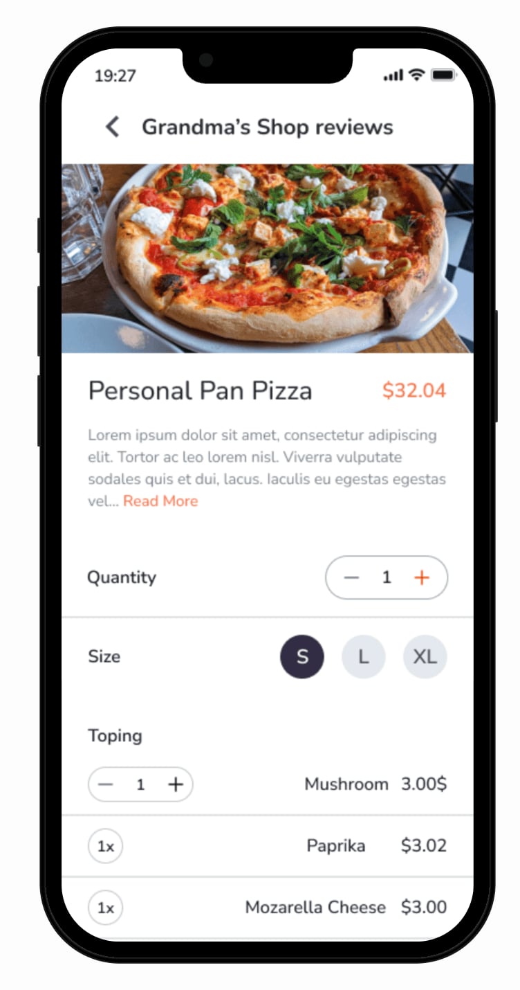 Food delivery app screen 17