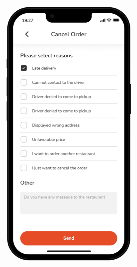 Food delivery app screen 22