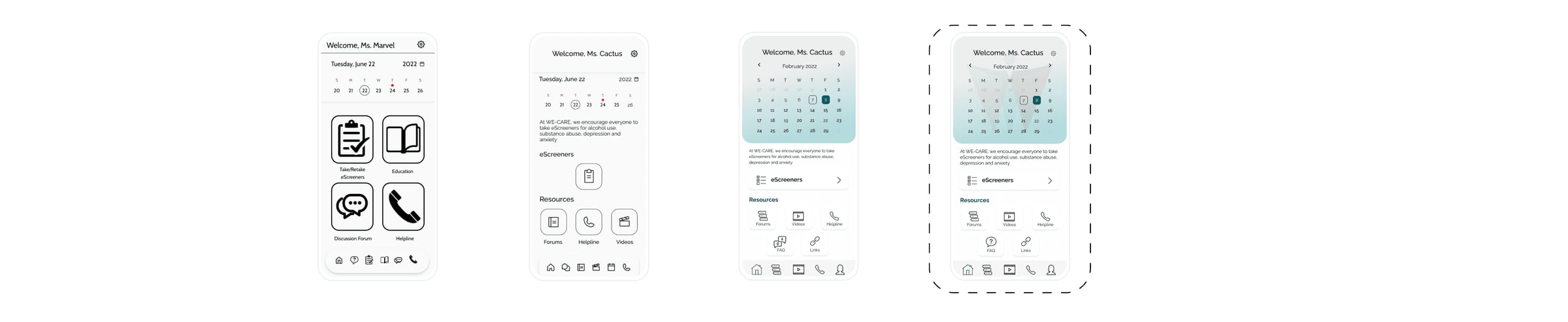 Onboarding screens development — version 4